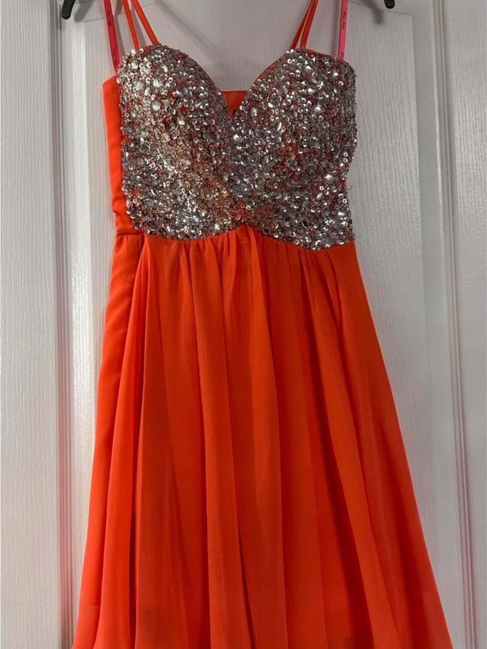 Women’s Coral Sequin Cocktail Party Dress